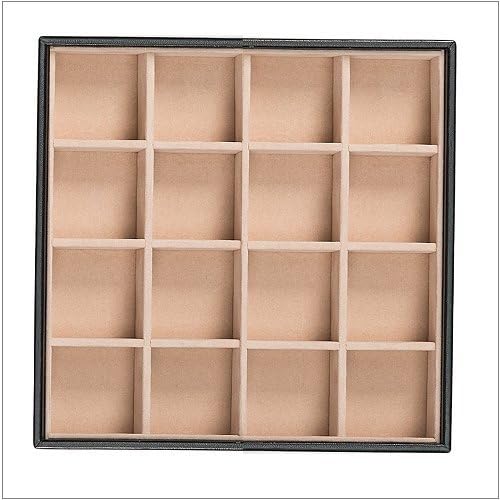 Glenor Co Earring Organizer Tray - Set of 2 - Stackable 32 Slots Jewelry Storage Trays - Display on Dresser or Drawer - Compatible with Other Trays - Black - Image 4