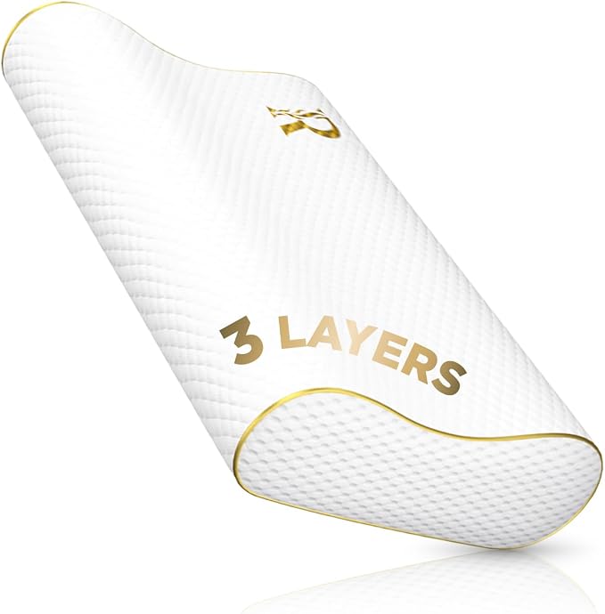 Royal Therapy King Memory Foam Pillow – Ergonomic Cervical Pillow for Neck and Shoulder Pain – Medium Firm Contour Pillow for Side, Back, and Stomach Sleepers – CertiPUR-US Certified by ROYALTHERAPY