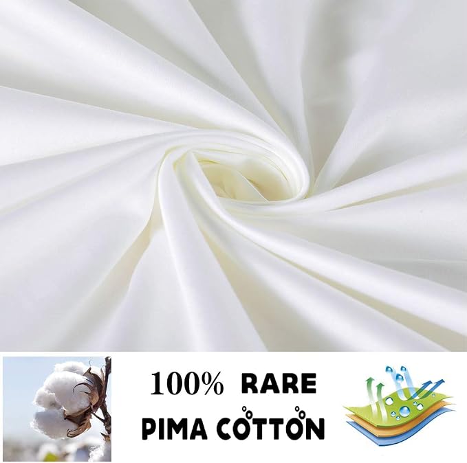 100% Supima Cotton 600 Thread Count Queen Pillowcase Set of 2, Luxury Hotel Pillow Cases,Soft & Silky Sateen Weave, Premium Quality Stardand Pillowcase 2 Pieces (White,STD) - Image 3