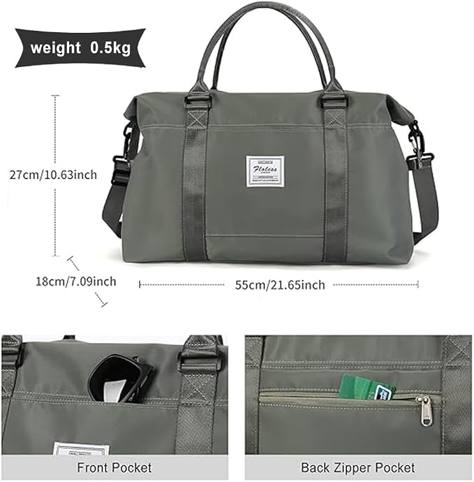 Travel Duffel Bag, Carry On Overnight Weekender Bags for Women | Travel Bag with Wet Pocket & Trolley Sleeve, For Spirit Airlines 18x14x8 Personal Item Bag - Image 4