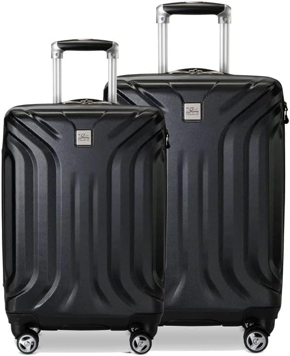 Skyway Nimbus 4.0 Expandable, Durable Hardside, 4 Wheel Spinner, Lightweight Suitcase, Unisex, Stylish, Black, 2-Piece Luggage Set, (24" & 28") by SkywayLuggage