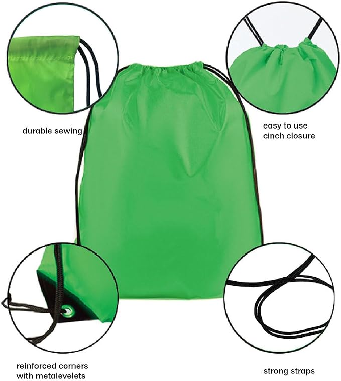 Drawstring Backpack Bulk 50 Packs Draw String Backpack Bags DIY Gym Sports Traveling Trip ride Pedestrianism Yoga Cinch Bag Sackpack Drawstring (green) - Image 3