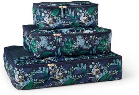 Rifle Paper Co. Peacock Packing Cubes and Cosmetic Case Bundle - Image 2