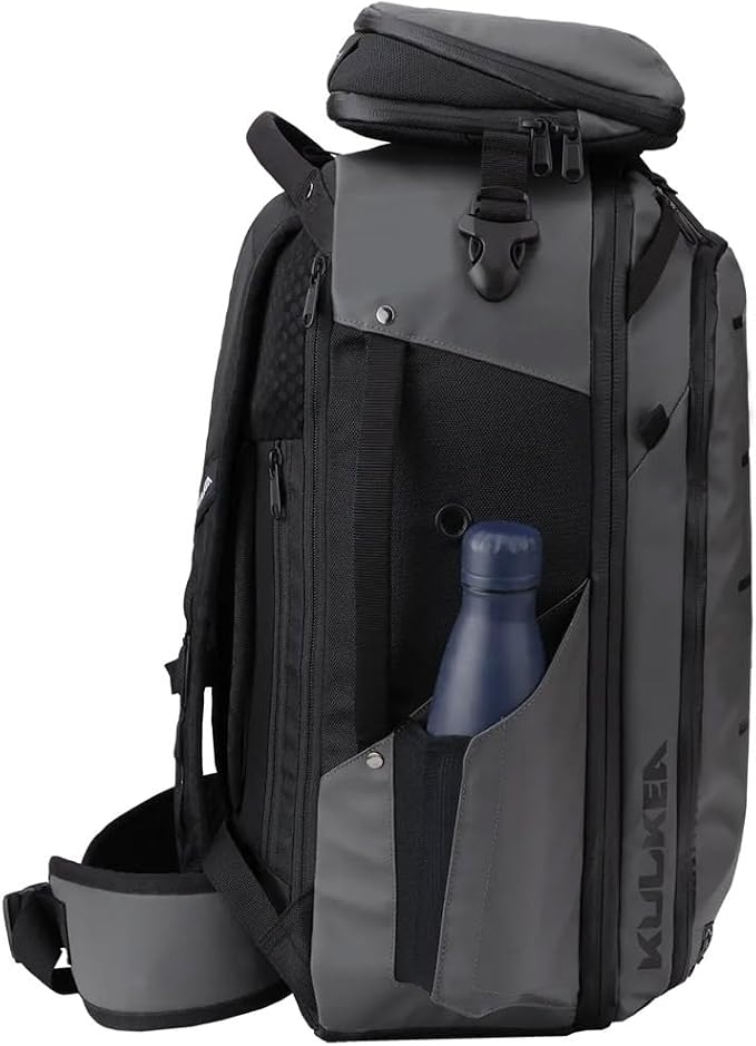 Käydä 36L Travel Backpack - Spacious Carry On Backpack with Detachable Travel Pouch, Magnetic Water Bottle Pocket, Passport and Laptop Pocket - Convertible Boot Bag for Snow Sports (Black/Gold) - Image 6