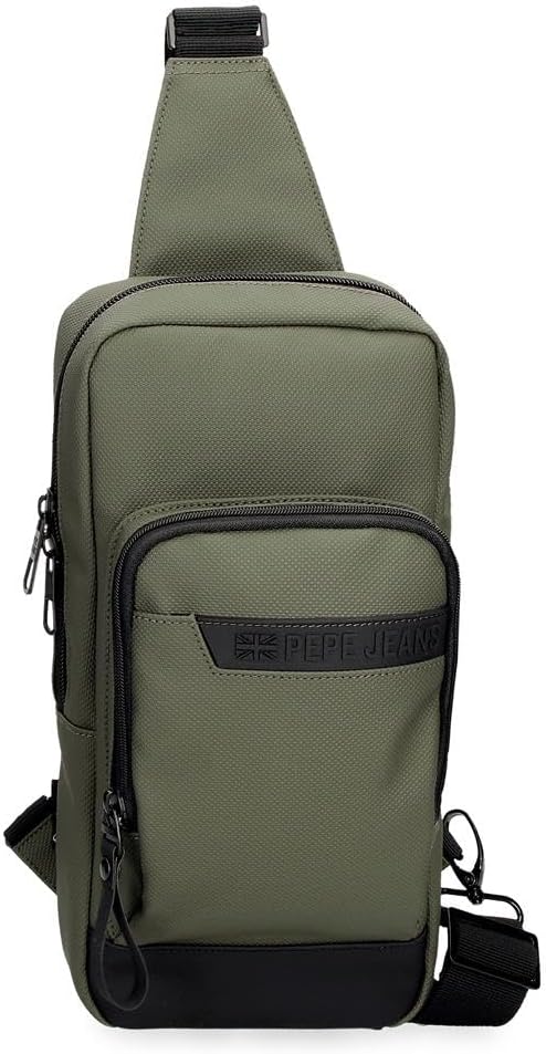 Pepe Jeans Dorking Polyester Multi Pocket Belt Bag Shoulder Bag by Joumma Bags, khaki, Eine Größe passt allen, Crossbody bag by Unknown