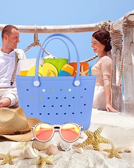 Beach Tote Bag for Women, Rubber Beach Bag Waterproof Sandproof, Extra Large EVA Tote Bag Boat Bag - Image 2