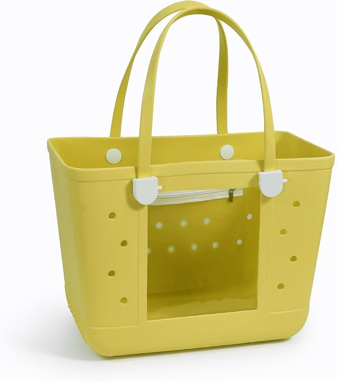 Rubber Beach Bag for Women, Waterproof Travel Tote Bags for Beach | Waterproof Sand-proof Tote Bags with Zipper Pocket, Durable Lightweigh Tote Bag for Outdoor by Unknown