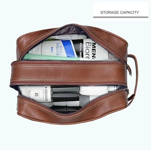 VC VINTAGE COUTURE Leather Toiletry Bag for Men Extra Large Leather Men's Toiletry Bag for Traveling Real Leather Dopp Kit for Men Leather Shaving Bag for Travel - Image 5
