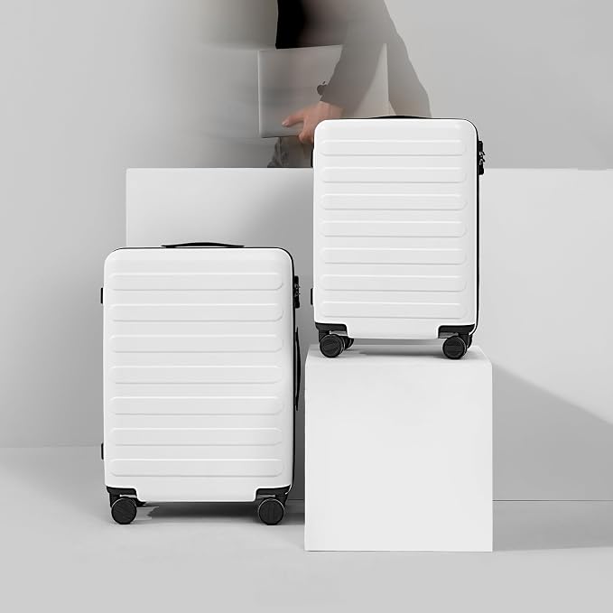 NINETYGO Carry On Luggage 22x14x9 Airline Approved, 20 Inch Luggage with Smooth Spinner Wheels, Lightweight, Hard Shell PC Suitcase Carry-On, Travel Luggage, TSA Approved (Lily White, Rhine Basic) - Image 3