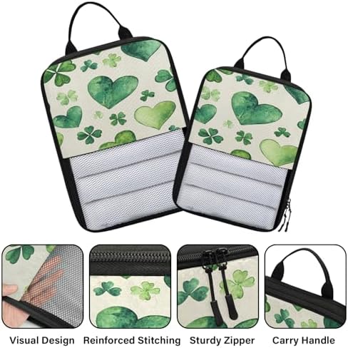Clover Shamrock Irish St Patrick's Day Compressible Packing Cubes for Suitcase 6 Set Lightweight Expandable Compression Packing Travel Luggage Organizer - Image 3