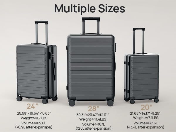 NINETYGO Medium Checked Luggage 24 Inch, Checking In Luggage with Smooth Spinner Wheels, Expandable, Hard Shell PC Suitcase, Lightweight Travel Luggage, TSA Approved (Black, Rhine Max) - Image 4