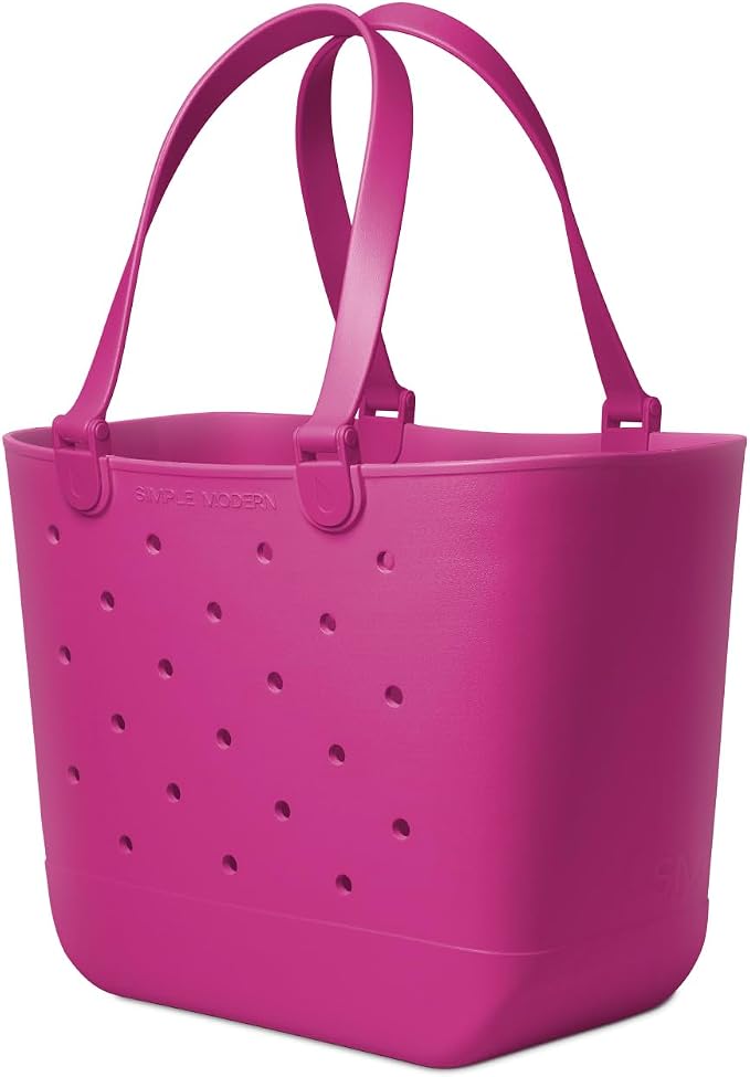 Simple Modern Extra-Large Beach Bag | Waterproof Getaway Rubber Tote with Zipper Pocket for Travel, Pool, Boat, Groceries, Sports | Zinnia - Image 4
