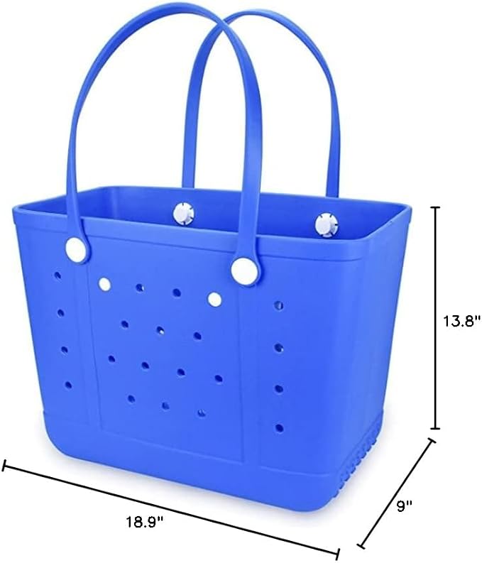 Rubber Beach Bag for Women, Waterproof Travel Tote Bags for Beach | Waterproof Sand-proof Tote Bags with Zipper Pocket, Durable Lightweigh Tote Bag for Outdoor - Image 8