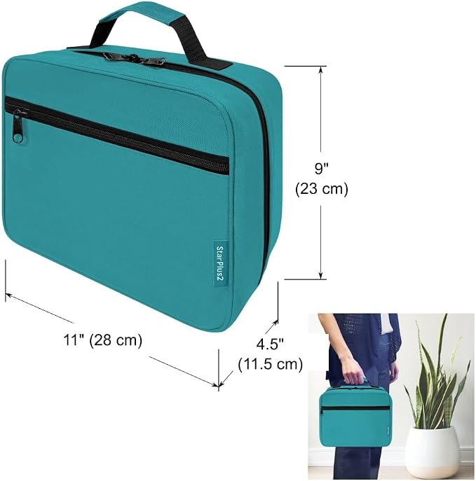 Large Pill Bottle Organizer & Medicine Bag for Travel, Turquoise | Prescription bottle organizer with 10 bottle pockets and padded storage for medication bottles, supplements, vitamins - Image 3
