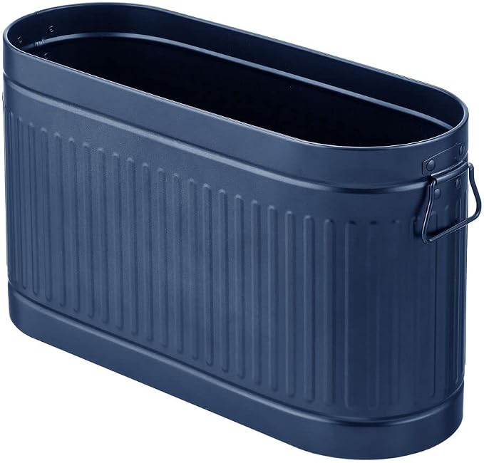 mDesign Large Steel Free Standing Toilet Paper Organizer, 6-Roll Tissue Storage Holder Container Bin for Bathroom Floor, Fits Under Sink, Vanity, Shelf, In Cabinet, Corner, Oscar Collection, Navy Blue - Image 7