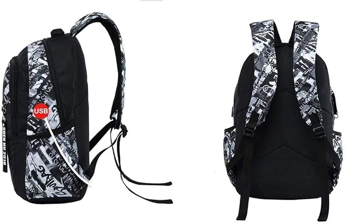Asge School Backpack for Boys Print Backpack Teenagers Nylon Large School Bag Outdoor Reflective Daypack - Image 5
