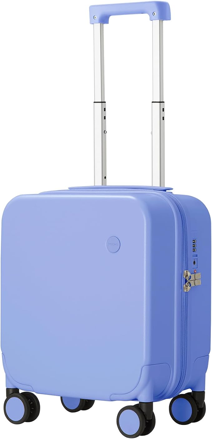 mixi 14 Inch Underseat Luggage Carry on Suitcase Free Boarding Personal Item Suitcases with Spinner Wheels Hardshell Lightweight PC for Short Travel, Lilac Purple by MIXI