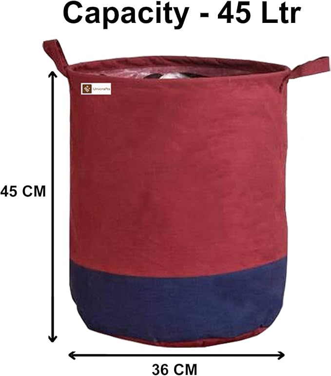Non Woven Laundry Bag 45 L Durable And Collapsible Laundry Storage Bag With Handles Clothes&Toys Storage Foldable Laundry Bag For Dirty Clothes Combo Pack Of 3 Pc (Multicolor, Maroon&Grey) - Image 6
