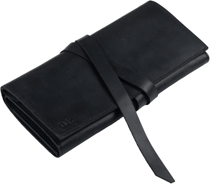 Jewelry Leather Organizer. Mothers Day Leather Organizer. Jewelry Roll. Jewelry Holder. Travel Jewelry Case. Birthday, ChristmasGift. (Black) - Image 3