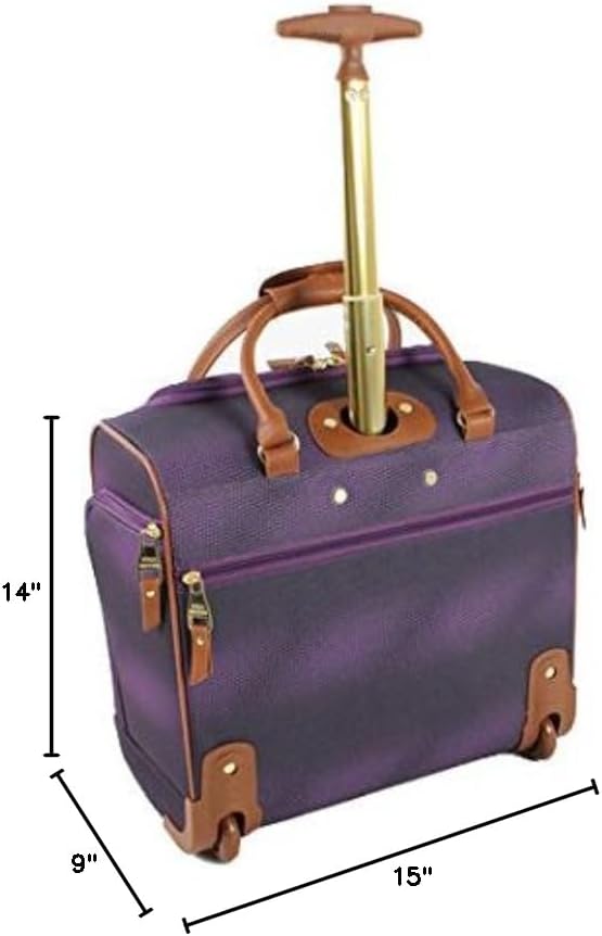 Steve Madden Designer 15 Inch Carry on Suitcase- Small Weekender Overnight Business Travel Luggage- Lightweight 2- Rolling Spinner Wheels Under Seat Bag for Women (Shadow Purple) - Image 9