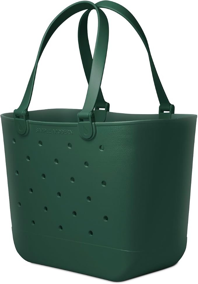 Simple Modern Extra-Large Beach Bag | Waterproof Getaway Rubber Tote with Zipper Pocket for Travel, Pool, Boat, Groceries, Sports | Forest - Image 4