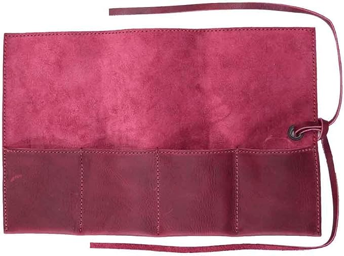 Hide & Drink, Leather Watch Roll Organizer Handmade from Full Grain Leather, Holds Up to 4 Watches, Easy Carry On Watchlover Storage (Sangria) - Image 2
