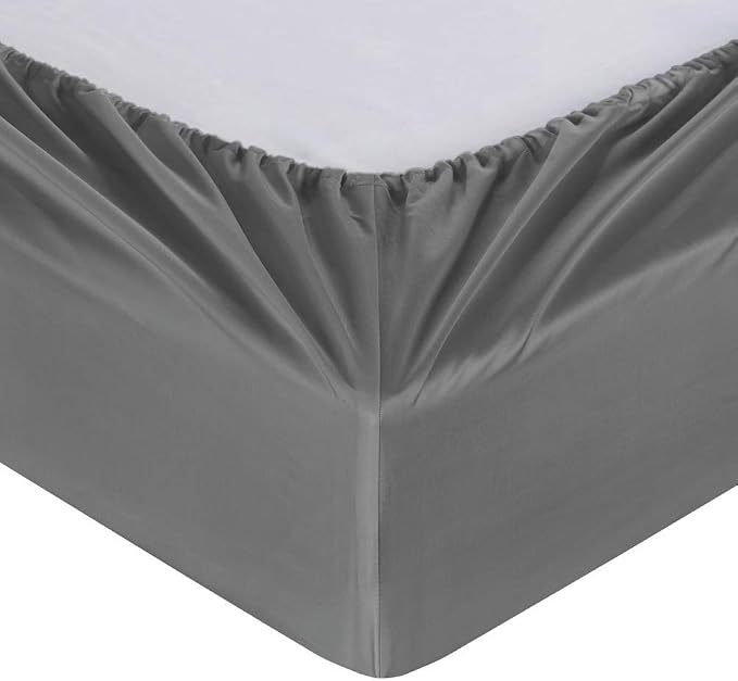 100% Supima Cotton Sheets 600 Thread Count,Bed Sheet Set Queen Size Sheets 4 Pieces, Soft & Silky Sateen Weave, Fits Mattress Up to 18'',Deep Pocket, Breathable & Fade Resistant(Grey,Queen) - Image 4