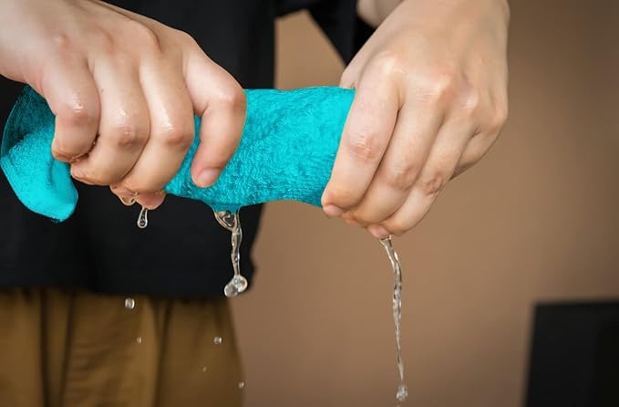 100% Cotton Washcloths 60 Pack (12x12 Inches) Soft, Highly Absorbent Washcloth, Face Towels, Wash Cloths for Face, Ring Spun, Bulk Pack (Turquoise) - Image 7