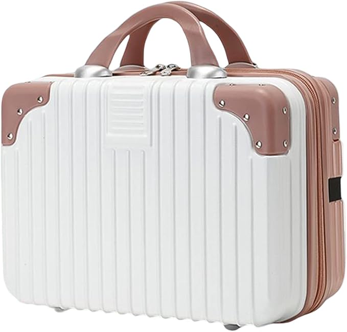 14 Inch Makeup Travel for Women Girl,11L Hard Shell Vanity Cases with Elastic Band and Zipper, Portable Waterproof ABS Cosmetic Case for Travel by HAHONIA