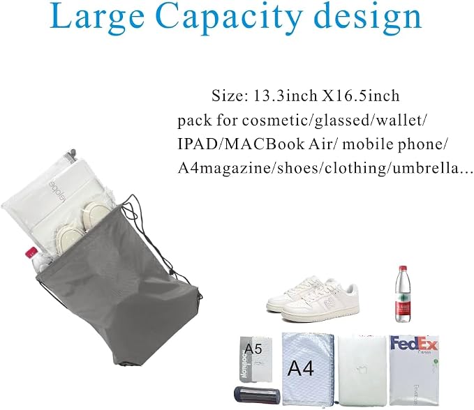 Drawstring Backpack Bulk 30Pcs Draw String Backpack Bags DIY Gym Sports Traveling Yoga Cinch Bag Sackpack Drawstring (grey) - Image 4