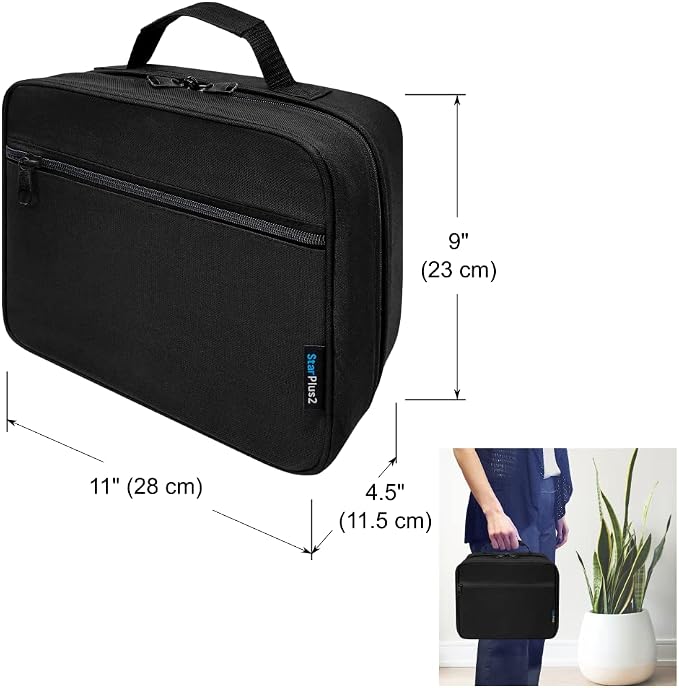 Large Pill Bottle Organizer & Medicine Bag, 2-Pack, Black | Bulk pack of padded prescription bottle organizers and medicine bags with fixed pockets for travel or home use - Image 3