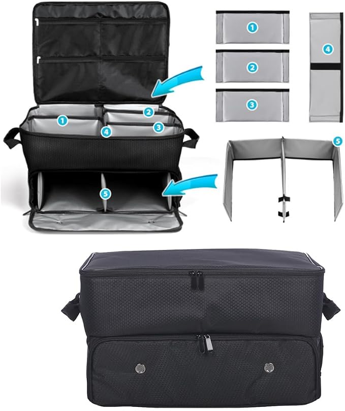 2 Layer Golf Trunk Organizer, Golf Gifts for Men, Car Organizers and Storage with Separate Ventilated Compartment for 2 Pair Shoes, Waterproof Car Organization Bag, Gifts for Golfers - Image 3