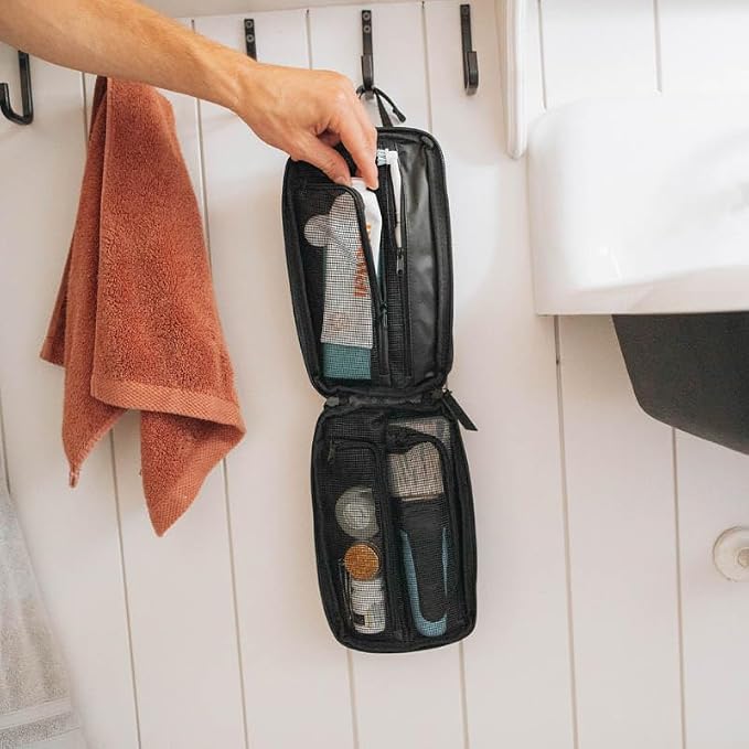 Gravel Hanging Toiletry Bag for Men and Women - Comes in 2 Sizes, Water-Resistant, Durable, Compact, Dopp Kit Travel Toiletry bag (Black, Plus) - Image 8
