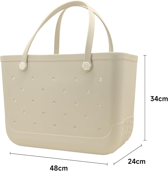 X-Large Waterproof Sandproof Rubber Beach Tote Bag with Zipper Pocket and Phone Kickstand Cup - Image 3