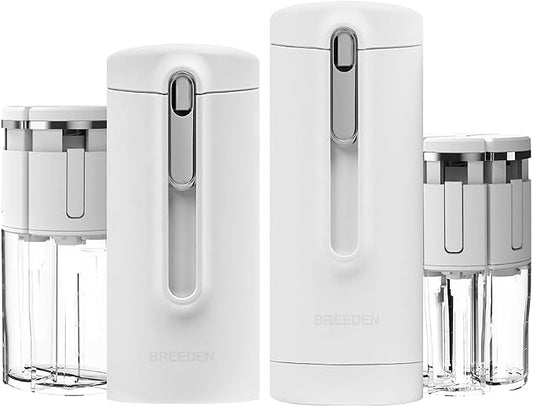 BREEDEN Travel Bottles for Toiletries, Bottle Set (Shower Bottle + Skin Bottle), TSA Approved Leak-Proof Refillable Containers for Shampoo, Body Wash, Skincare & Cream, Travel & Gym (White) by Unknown
