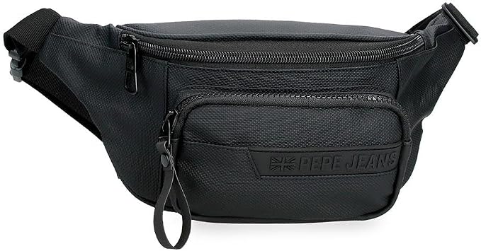 Pepe Jeans Dorking Waist Bag, Crossbody Bag with Multiple compartments, Polyester, by Joumma Bags., Black, One Size, Waist bag by Unknown