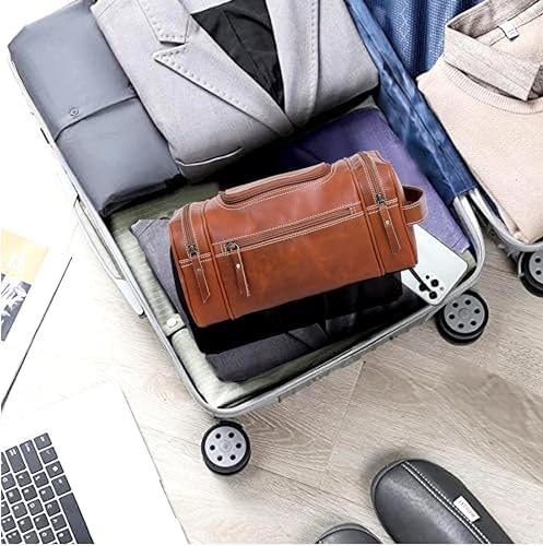 VC VINTAGE COUTURE Leather Toiletry Bag for Men Extra Large Leather Men's Toiletry Bag for Traveling Real Leather Dopp Kit for Men Leather Shaving Bag for Travel - Image 3