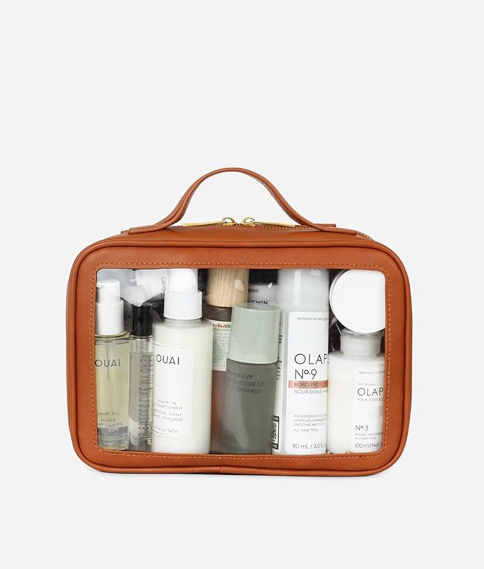 FAWN DESIGN The Toiletry Case, Hanging Travel Toiletry Bag for Women, 2 Compartments, Premium Matte Faux Leather Clear Toiletry Bag, Zippered Large Toiletry Bag, Easy to Clean, 9.5 x 3.5 x 6.5 inches - Image 5