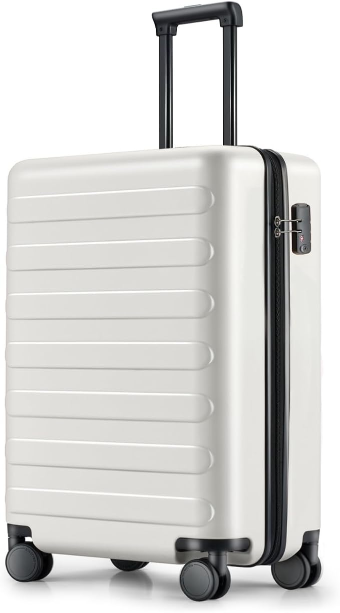 NINETYGO Carry On Luggage 22x14x9 Airline Approved, 20 Inch Luggage with Smooth Spinner Wheels, Lightweight, Hard Shell PC Suitcase Carry-On, Travel Luggage, TSA Approved (Lily White, Rhine Basic) by NINETYGO