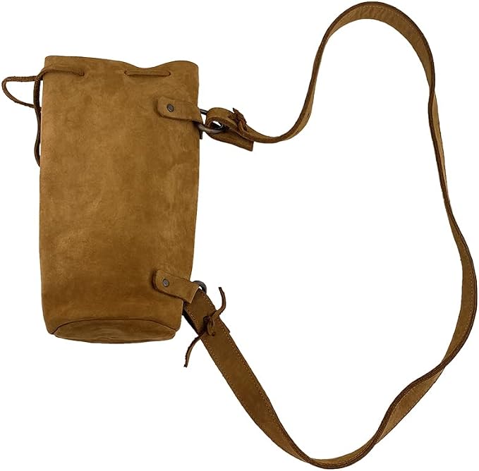 Hide & Drink Durable Leather Wine Carrier Handmade (Toffee Suede) - Image 4