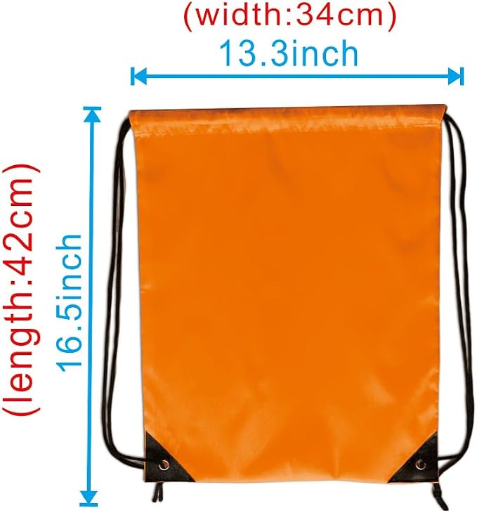 Drawstring Backpack Bulk 24Pcs Draw String Backpack Bags DIY Gym Sports Traveling Yoga Cinch Bag Sackpack Drawstring (orange) - Image 2