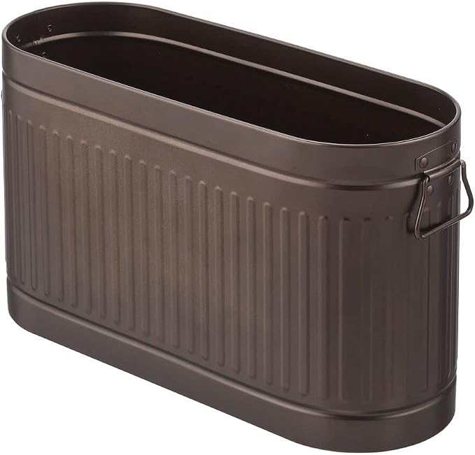 mDesign Large Steel Free Standing Toilet Paper Organizer, 6-Roll Tissue Storage Holder Container Bin for Bathroom Floor, Fits Under Sink, Vanity, Shelf, In Cabinet, or Corner Oscar Collection - Bronze - Image 7