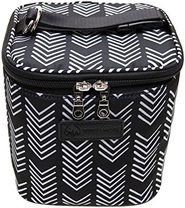 Sarah Wells Cold Gold Breastmilk Cooler with Ice Pack (Black & White) | Fully-Lined Insulated Interior, Fits 4-6 Bottles, Zippered Lid, Great for Workdays, Travel & Pumping Days, Machine Washable - Image 4