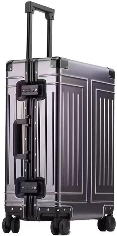 Aluminum Magnesium 24inch Luggage，Cut from Whole Aluminum Sheet，（3rd Generation，Metal zipperless suitcase ） (grey, 24inch) by KANGSHILU