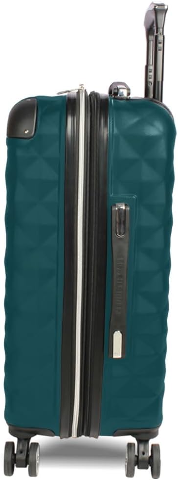 Kenneth Cole REACTION Diamond Tower Collection Lightweight Hardside Expandable 8-Wheel Spinner Travel Luggage, Deep Teal, 20-Inch Checked - Image 2