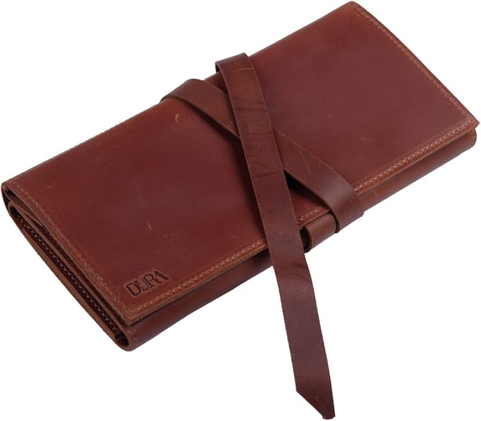 Jewelry Leather Organizer. Mothers Day Leather Organizer. Jewelry Roll. Jewelry Holder. Travel Jewelry Case. Birthday, ChristmasGift. (Brown) - Image 2