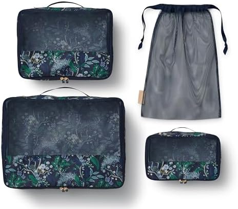 Rifle Paper Co. Peacock Packing Cubes and Cosmetic Case Bundle - Image 4