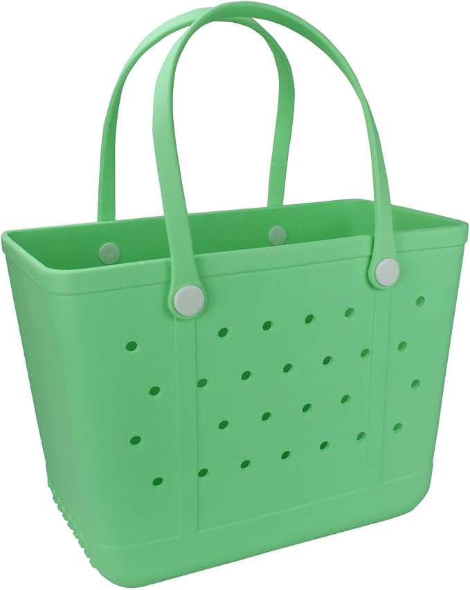 Rubber Beach Bag for Women, Waterproof Travel Tote Bags for Beach | Waterproof Sand-proof Tote Bags with Zipper Pocket, Durable Lightweigh Tote Bag for Outdoor by Unknown
