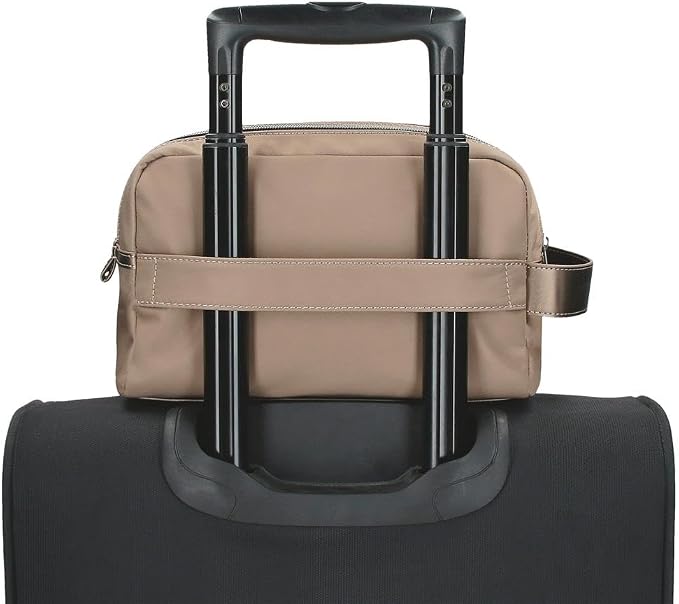 Pepe Jeans Ruby Portemonnaie, Geldbörse, Portemonnaie, aus Polyester und mit Kunstlederdetails. Fächer, Reißverschlüsse. Von Joumma Bags, Beige, One Size, Double Toiletry Bag - Image 8