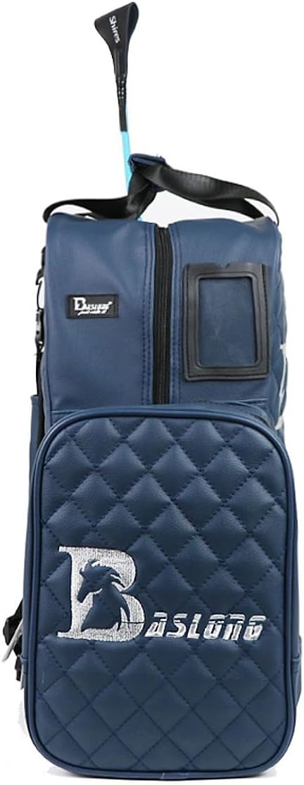 Professional Equestrian Bags Durable PU Leather Waterproof Horse Riding Boots Carry Bag Attached Helmet Hat Compartment (Navy Blue) - Image 2